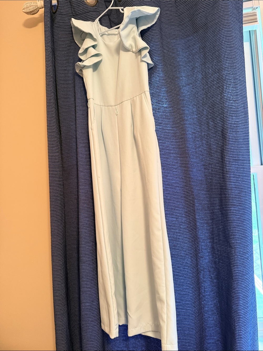 btween Light Blue Ruffled Jumpsuit
